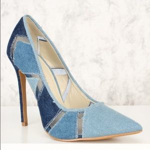 Denim Patchwork Pumps